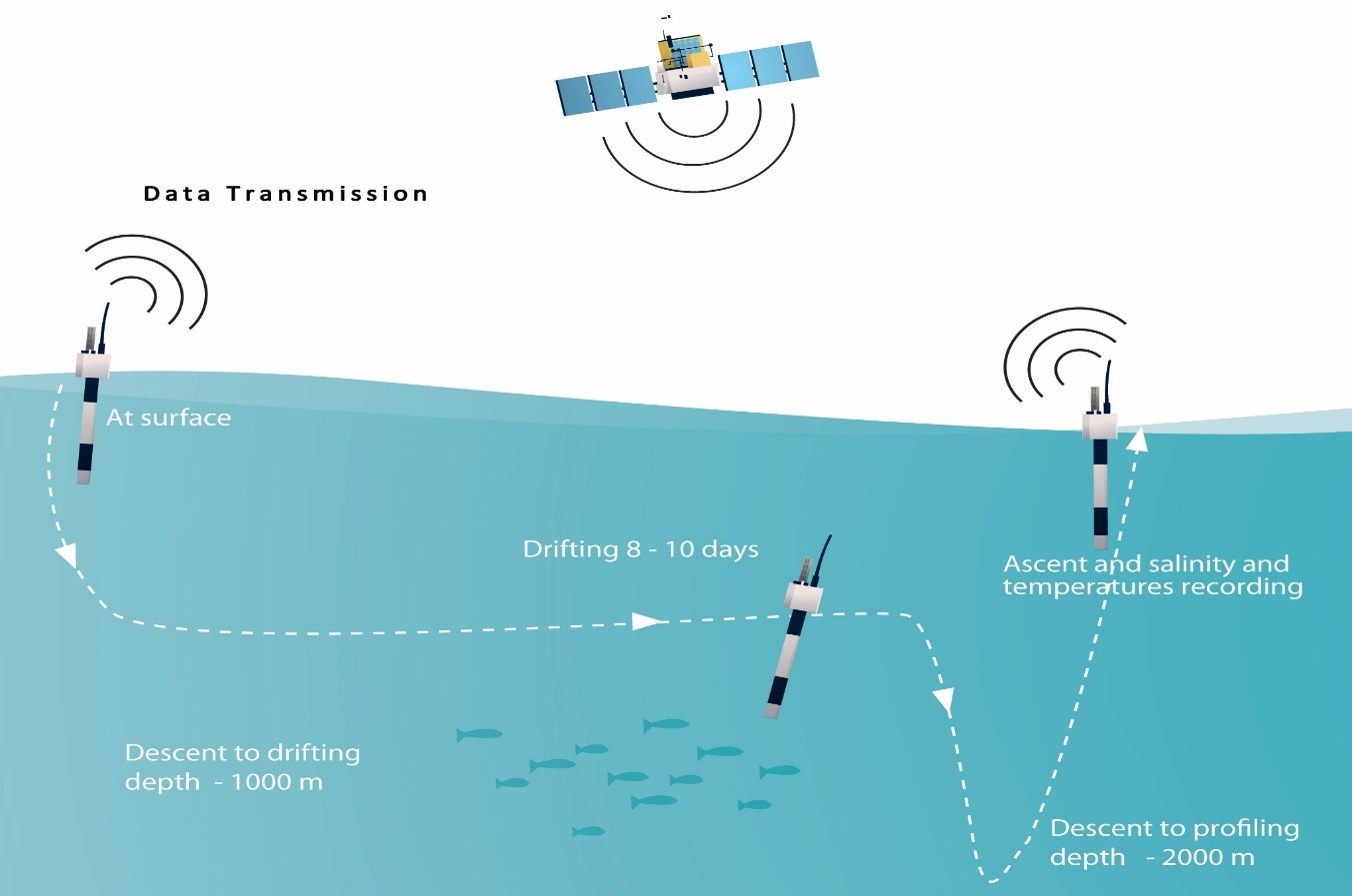 Fonctionnement du flotteur autonome