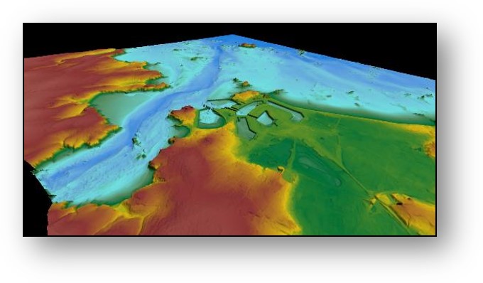 Modèle numérique de terrain de la baie de Saint-Malo 